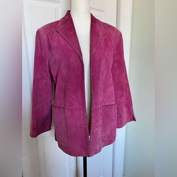 Y2K/90S Suede Pink/ Fuchsia Brand Redd Jacket - Picture 2 of 12